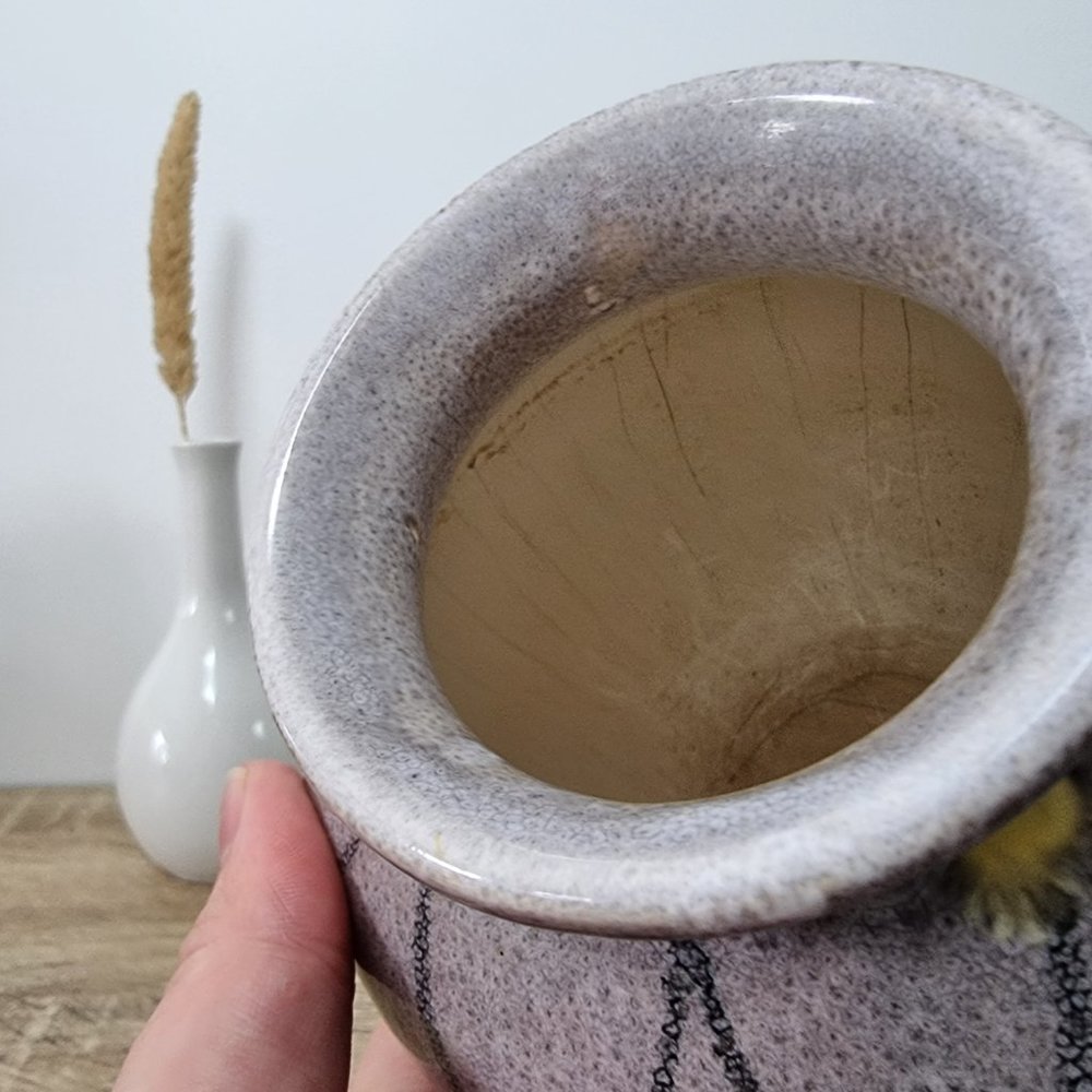 Vintage 1980s Purple Ultra Violet Vase West German 14 cm H - Picture 8 of 10